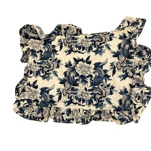 Ralph Lauren Porcelain Blue white Tamarind standard ruffle Sham AS NEW
